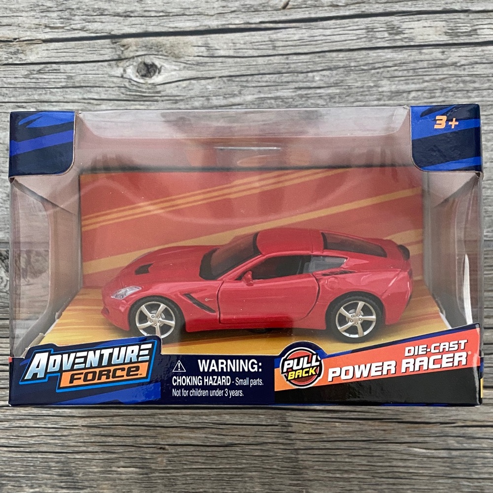 Maisto Adventure Force 1:24 Die-Cast Red Corvette Pull Back Power Racer Unopened